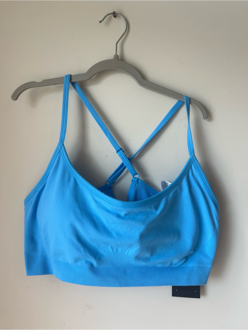 Women's Light Blue Strappy Sports Bra
